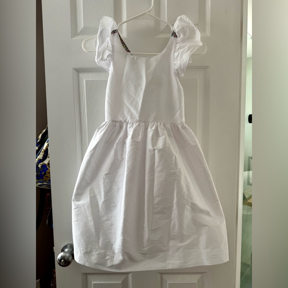 Bella Bliss White Dress with Floral Tie Size 12